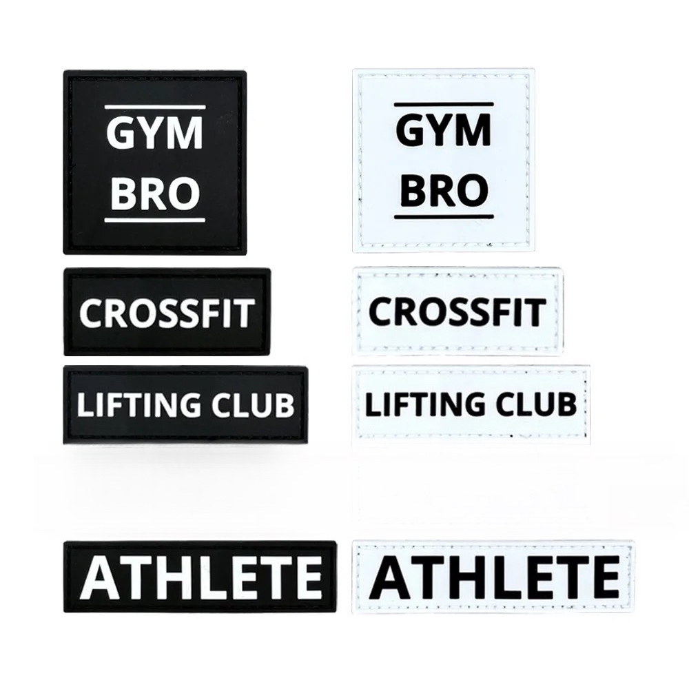 Crossfit Training Gear - Lencana Patch Atlet Kebugaran PVC Karet