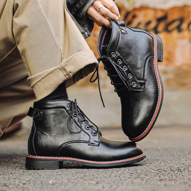 Crossfit Male - Sepatu Kulit Pria Mewah Retro untuk