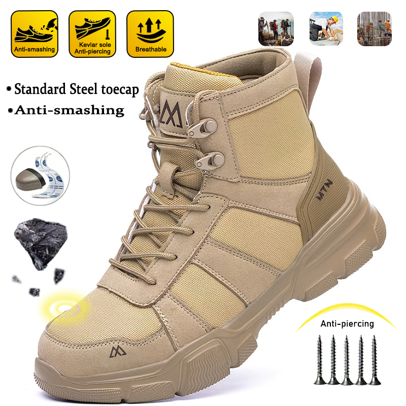 Crossfit Male - Sepatu Bot Tambang Anti Benturan dan