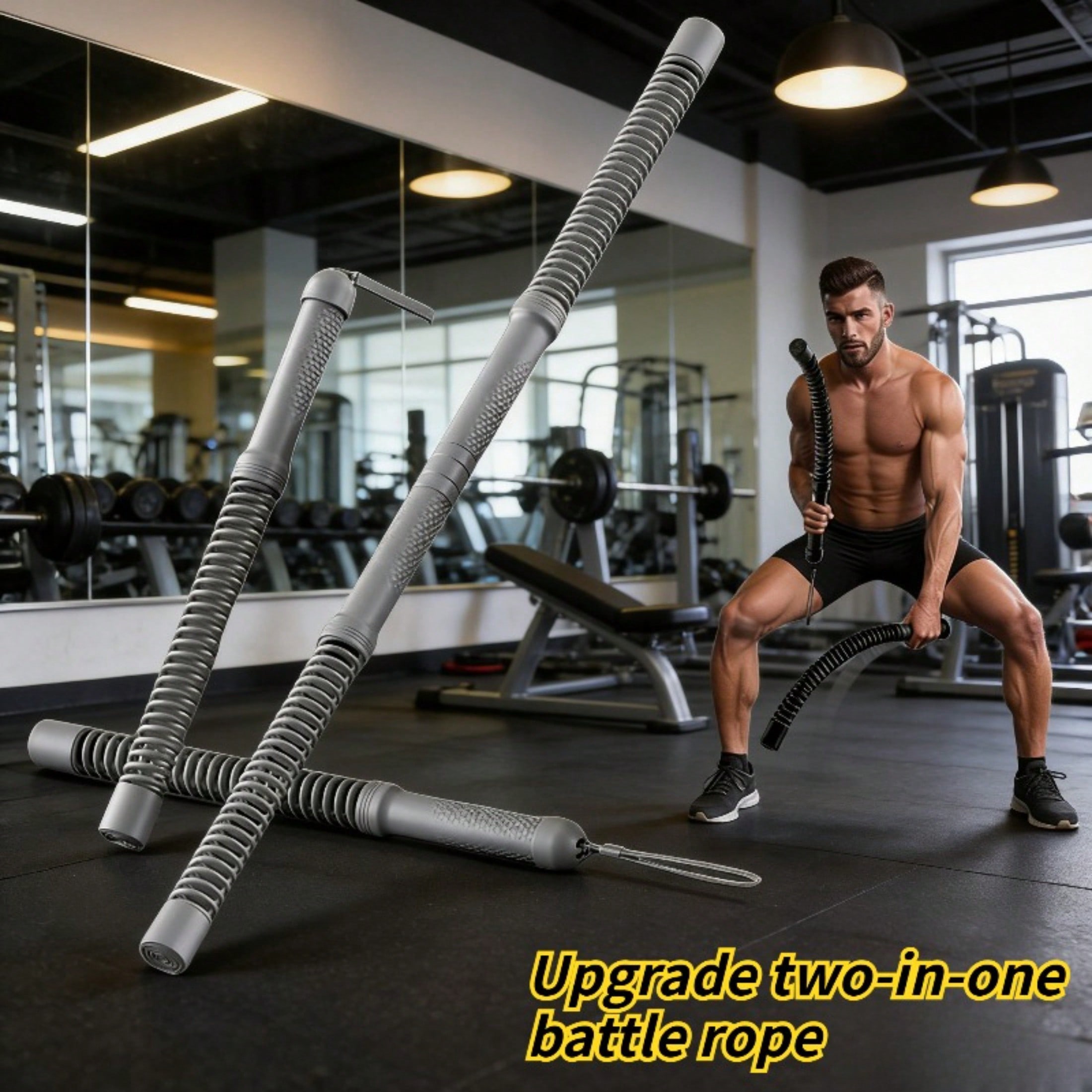 2-in-1 Cordless Battle Rope Po - Crossfit Gym ulasan dan harga
