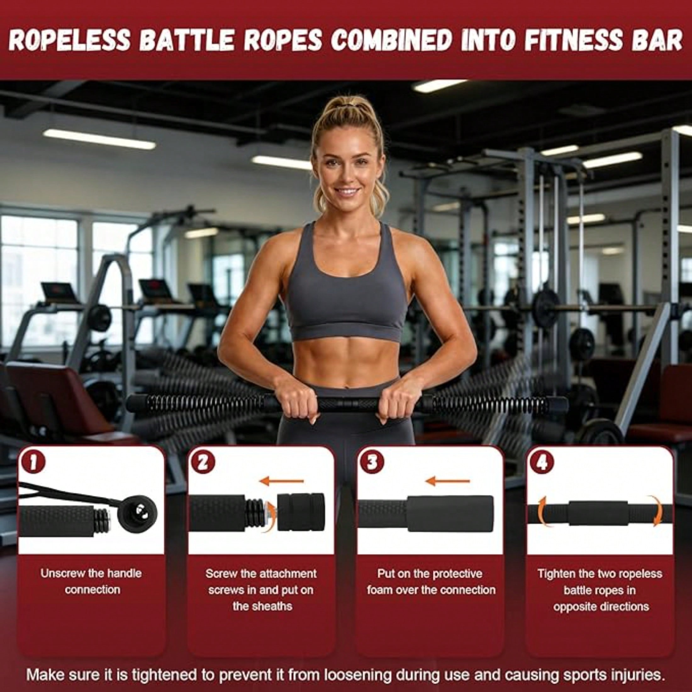 2-in-1 Cordless Battle Rope Po - Crossfit Gym ulasan dan harga
